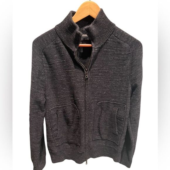 Banana Republic Gray Zip Up Sweater with front pockets men's size MEDIUM - Picture 1 of 4